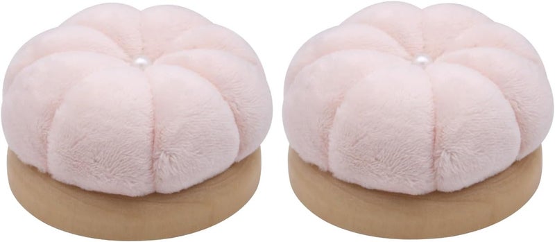 Uxney Pin Cushion,Wooden Sewing Pin Cushion Pincushion Needle Cushion for Sewing Quilting Needlework DIY Crafts(Light Pink,2 PCS) - Image 1